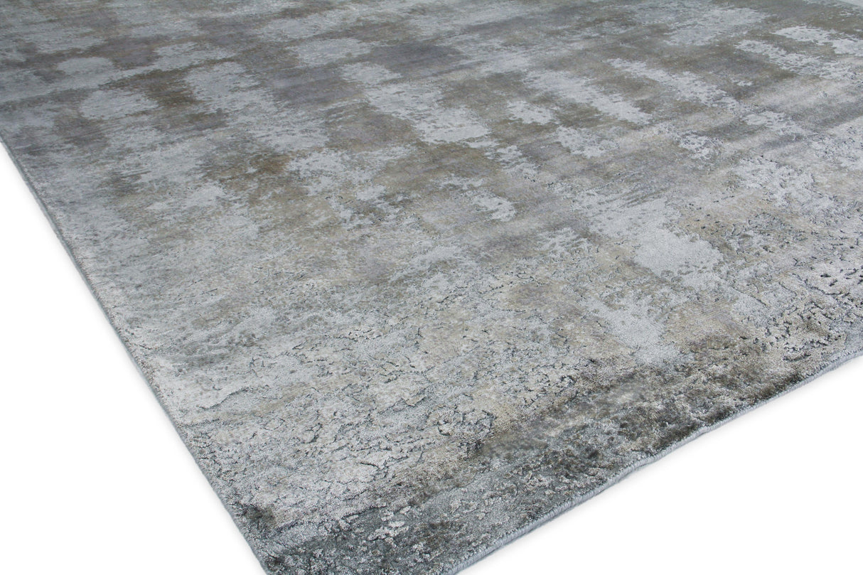 Exquisite Rugs Antolini Hand Loomed Bamboo Silk in 2634 Silver/Multi 8' x 10' Area Rug