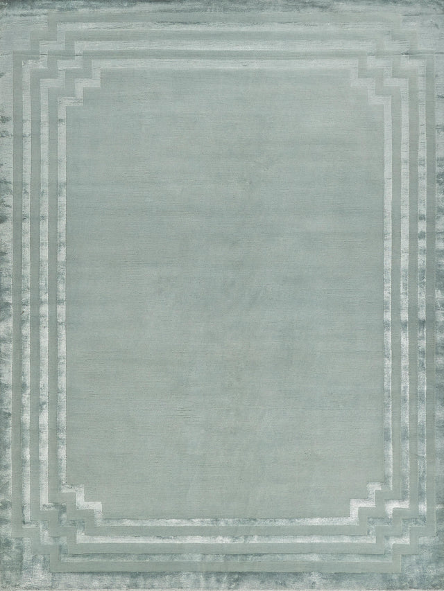 Exquisite Rugs Vero Hand Knotted Wool/Bamboo Silk in 2688 Aqua/Blue 6' x 9' Area Rug