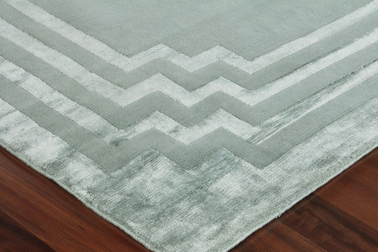 Exquisite Rugs Vero Hand Knotted Wool/Bamboo Silk in 2688 Aqua/Blue 8' x 10' Area Rug