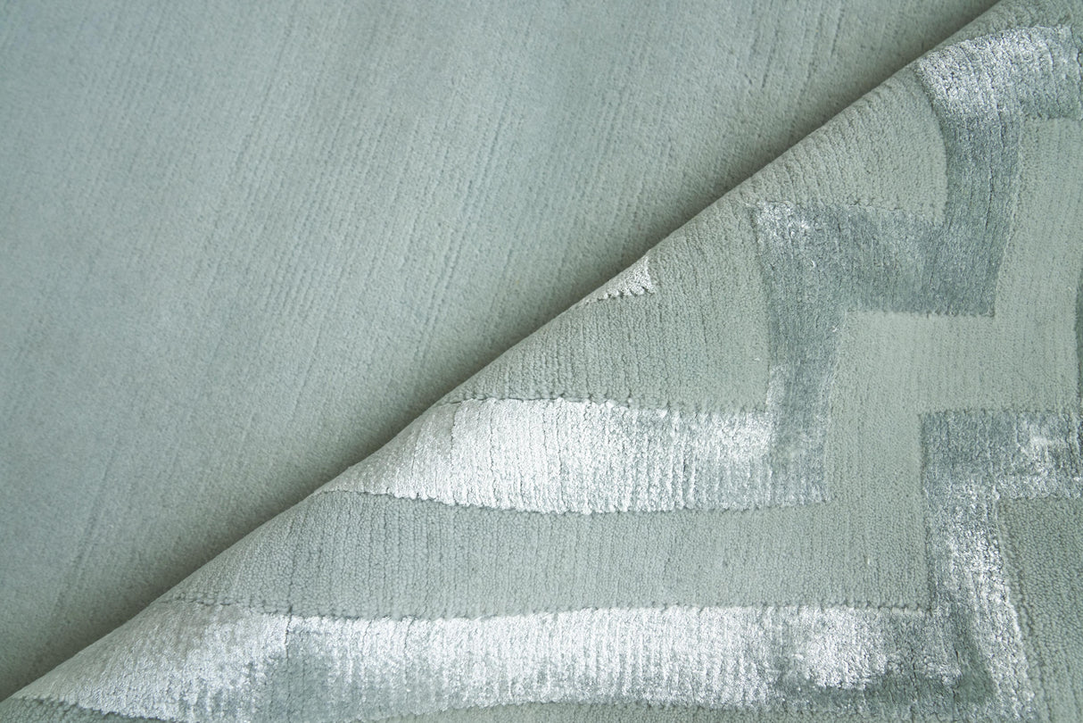 Exquisite Rugs Vero Hand Knotted Wool/Bamboo Silk in 2688 Aqua/Blue 8' x 10' Area Rug