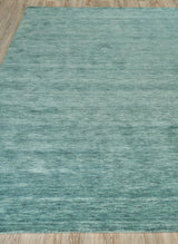 Exquisite Rugs Roche Hand Loomed New Zealand Wool in 2734 Soft Teal 16' x 21.83' Area Rug