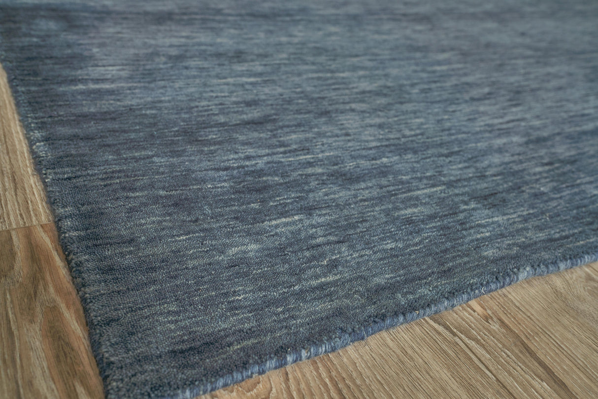 Exquisite Rugs Roche Hand Loomed New Zealand Wool in 2735 Dark Blue 12' x 15' Area Rug