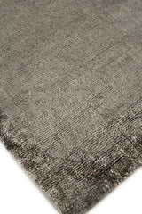 Exquisite Rugs Calla Hand Loomed Bamboo Silk in 2874 Dark Brown 6' x 9' Area Rug