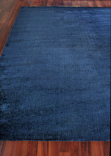 Exquisite Rugs Calla Hand Loomed Bamboo Silk in 2877 Navy Blue 10' x 14' Area Rug