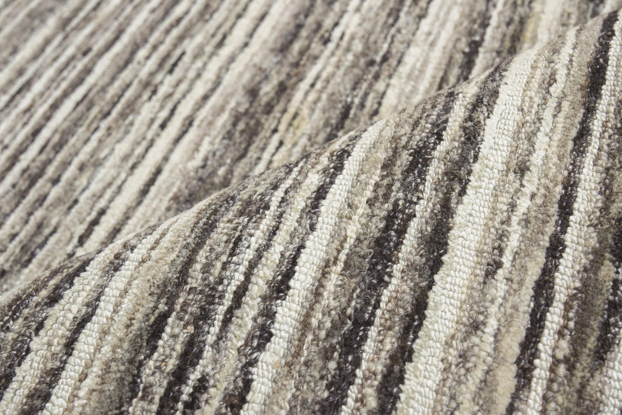 Exquisite Rugs Organica Hand Loomed New Zealand Wool in 2883 Charcoal/Silver 9' x 12' Area Rug