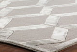 Exquisite Rugs Metro Velvet Hand Knotted Wool/Viscose in 3030 Silver 14' x 18' Area Rug