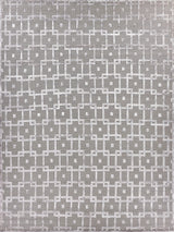 Exquisite Rugs Metro Velvet Hand Knotted Wool/Viscose in 3032 Silver 4' x 6' Area Rug
