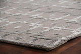 Exquisite Rugs Metro Velvet Hand Knotted Wool/Viscose in 3032 Silver 8' x 10' Area Rug