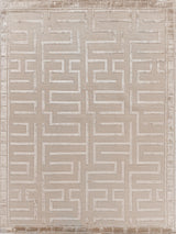 Exquisite Rugs Metro Velvet Hand Knotted Wool/Viscose in 3043 Beige 8' x 10' Area Rug