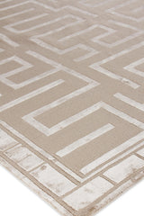Exquisite Rugs Metro Velvet Hand Knotted Wool/Viscose in 3043 Beige 8' x 10' Area Rug
