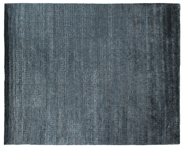 Exquisite Rugs Metro Velvet Hand Knotted Wool/Viscose in 3060 Blue 10' x 14' Area Rug
