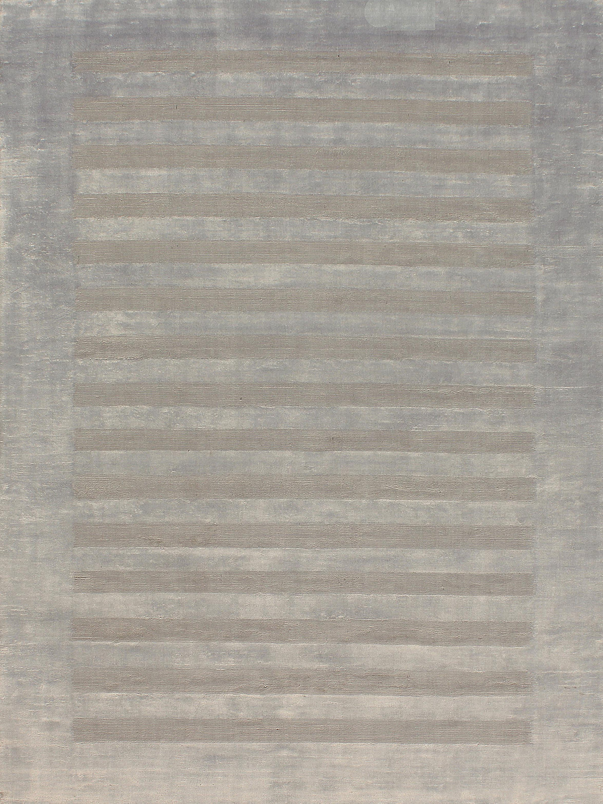 Exquisite Rugs Wide Stripe Hand Loomed Viscose in 3092 Light Beige 5' x 8' Area Rug