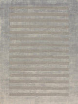 Exquisite Rugs Wide Stripe Hand Loomed Viscose in 3092 Light Beige 5' x 8' Area Rug