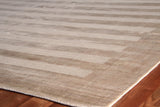 Exquisite Rugs Wide Stripe Hand Loomed Viscose in 3092 Light Beige 5' x 8' Area Rug