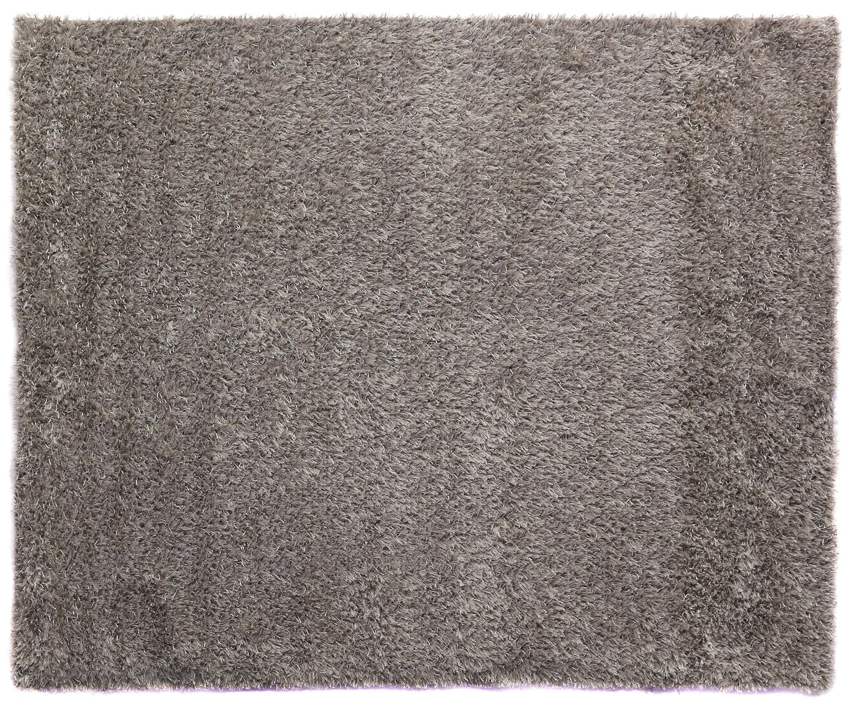 Exquisite Rugs Viscose Shaggy Shag Viscose in 3102 Silver 9' x 12' Area Rug
