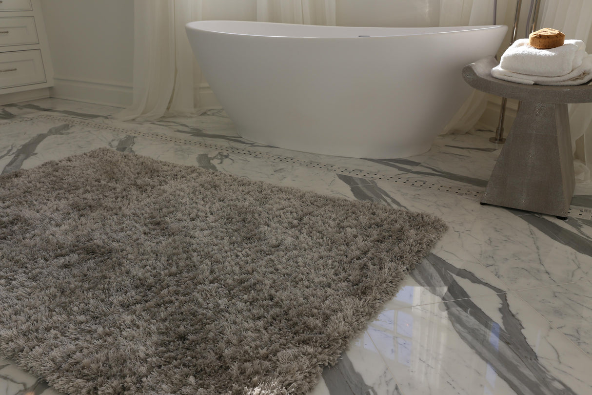 Exquisite Rugs Viscose Shaggy Shag Viscose in 3102 Silver 9' x 12' Area Rug