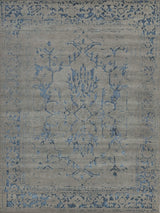 Exquisite Rugs Terras Hand Knotted Wool/Bamboo Silk in 3130 Gray/Blue 8' x 10' Area Rug