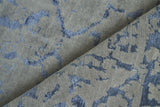 Exquisite Rugs Terras Hand Knotted Wool/Bamboo Silk in 3130 Gray/Blue 8' x 10' Area Rug
