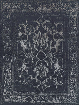Exquisite Rugs Terras Hand Knotted Wool/Bamboo Silk in 3131 Navy/Silver 12' x 15' Area Rug