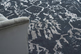 Exquisite Rugs Terras Hand Knotted Wool/Bamboo Silk in 3131 Navy/Silver 12' x 15' Area Rug