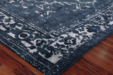 Exquisite Rugs Terras Hand Knotted Wool/Bamboo Silk in 3131 Navy/Silver 12' x 15' Area Rug