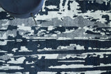 Exquisite Rugs Carrina Hand Knotted Wool/Bamboo Silk in 3135 Navy/Silver 10' x 14' Area Rug