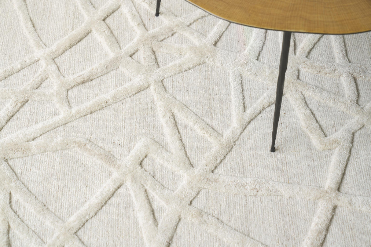 Exquisite Rugs Windsor Hand-loomed Wool/Bamboo Silk 3152 Linen/Beige 6' x 4' Area Rug