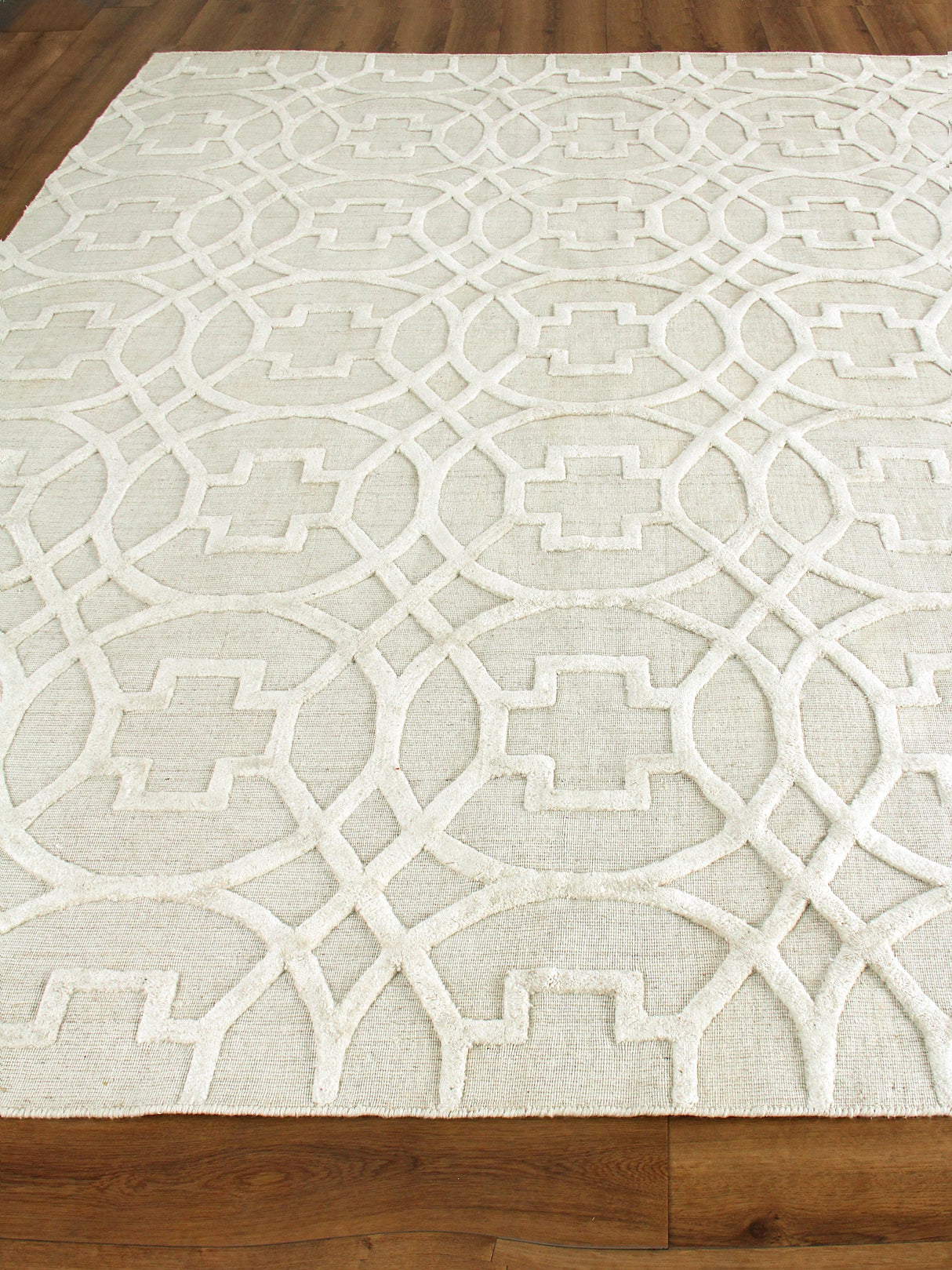 Exquisite Rugs Windsor Hand-loomed Wool/Bamboo Silk 3153 Linen/Beige 4' x 6' Area Rug