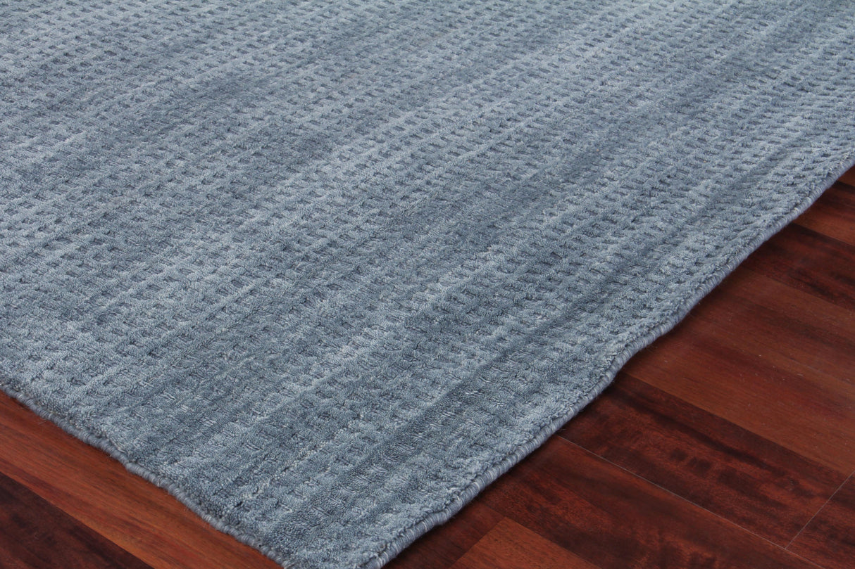 Exquisite Rugs New Zealand Wool Hand Loomed New Zealand Wool in 3156 Denim Blue 12' x 15' Area Rug