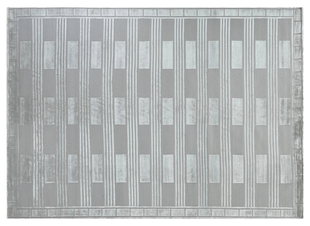 Exquisite Rugs Metro Velvet Hand Knotted Wool/Viscose in 3201 Ivory 4' x 6' Area Rug