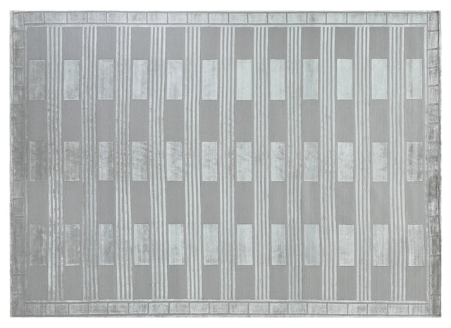 Exquisite Rugs Metro Velvet Hand Knotted Wool/Viscose in 3201 Ivory 8' x 10' Area Rug