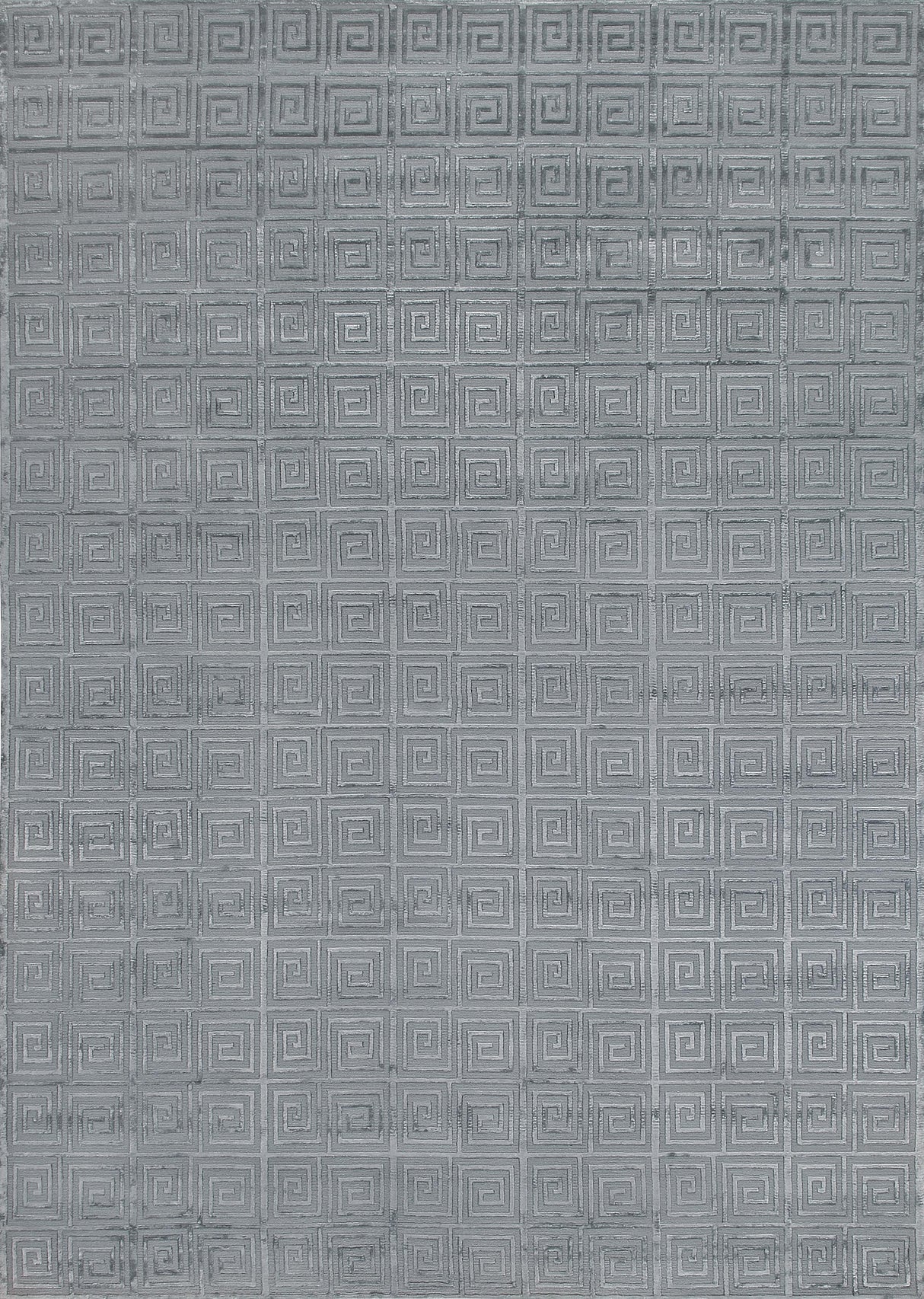 Exquisite Rugs Greek Key Hand Knotted Wool/Viscose in 3207 Blue 10' x 14' Area Rug