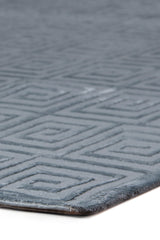 Exquisite Rugs Greek Key Hand Knotted Wool/Viscose in 3207 Blue 10' x 14' Area Rug