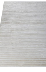 Exquisite Rugs High Low Hand Loomed Viscose in 3230 White 4' x 6' Area Rug