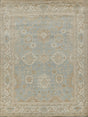 Exquisite Rugs Antique Weave Oushak Hand Knotted New Zealand Wool in 3280 Light Blue/Ivory 8' x 10' Area Rug
