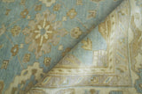 Exquisite Rugs Antique Weave Oushak Hand Knotted New Zealand Wool in 3280 Light Blue/Ivory 8' x 10' Area Rug