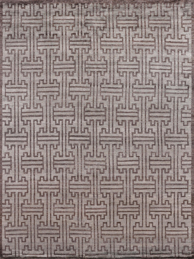 Exquisite Rugs Bamboo Silk Hand Knotted Bamboo Silk in 3289 Brown 6' x 9' Area Rug