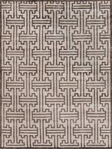 Exquisite Rugs Bamboo Silk Hand Knotted Bamboo Silk in 3291 Ivory/Brown 8' x 10' Area Rug