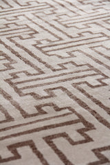 Exquisite Rugs Bamboo Silk Hand Knotted Bamboo Silk in 3291 Ivory/Brown 8' x 10' Area Rug