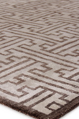 Exquisite Rugs Bamboo Silk Hand Knotted Bamboo Silk in 3291 Ivory/Brown 8' x 10' Area Rug