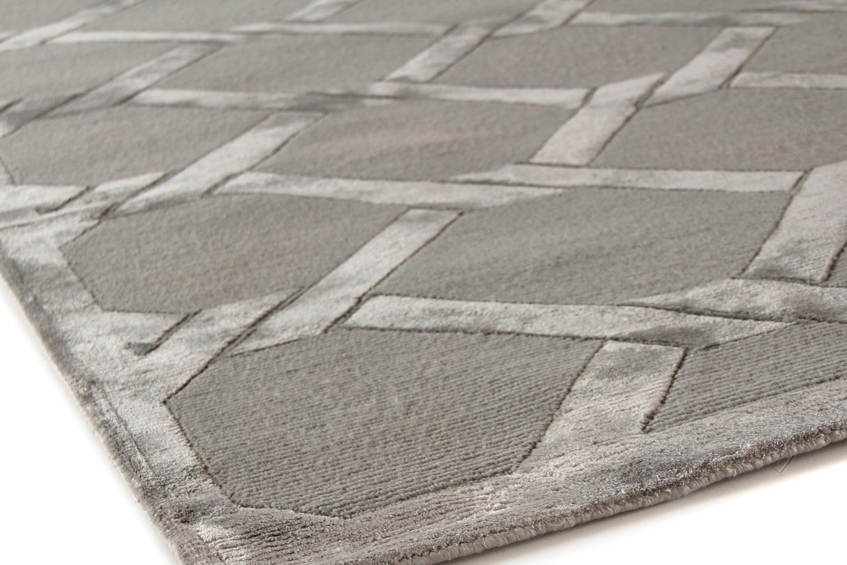 Exquisite Rugs Metro Velvet Hand Knotted Wool/Viscose in 3296 Dark Taupe 9' x 12' Area Rug