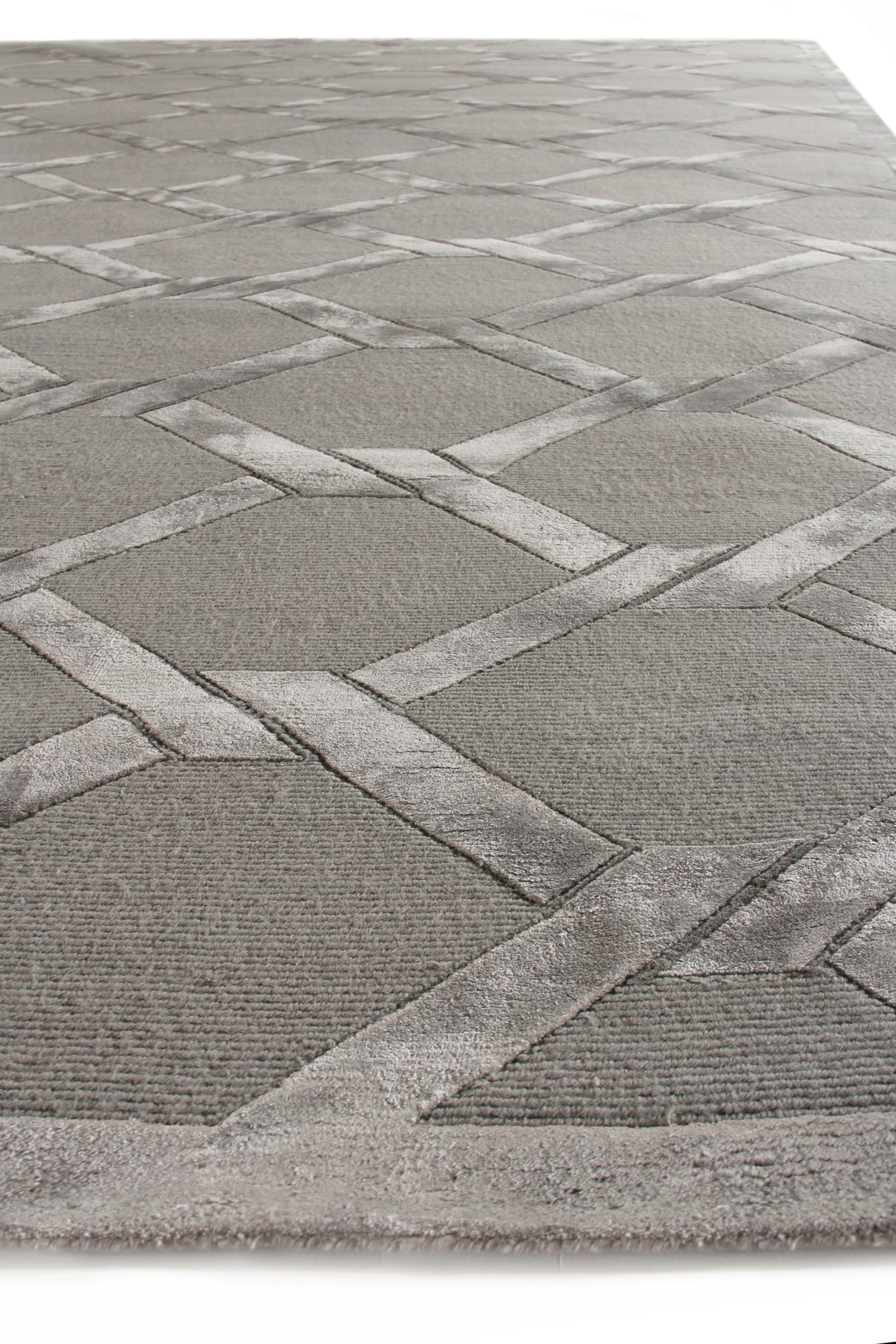 Exquisite Rugs Metro Velvet Hand Knotted Wool/Viscose in 3296 Dark Taupe 9' x 12' Area Rug