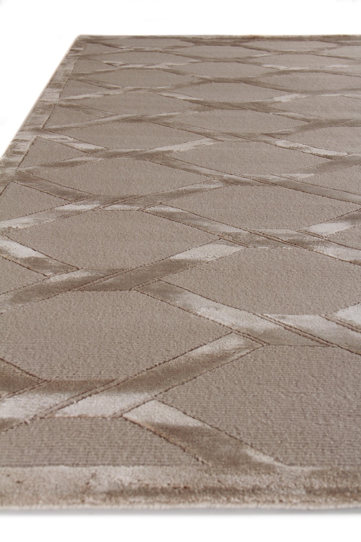 Exquisite Rugs Metro Velvet Hand Knotted Wool/Viscose in 3297 Beige 6' x 9' Area Rug