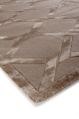 Exquisite Rugs Metro Velvet Hand Knotted Wool/Viscose in 3297 Beige 4' x 6' Area Rug