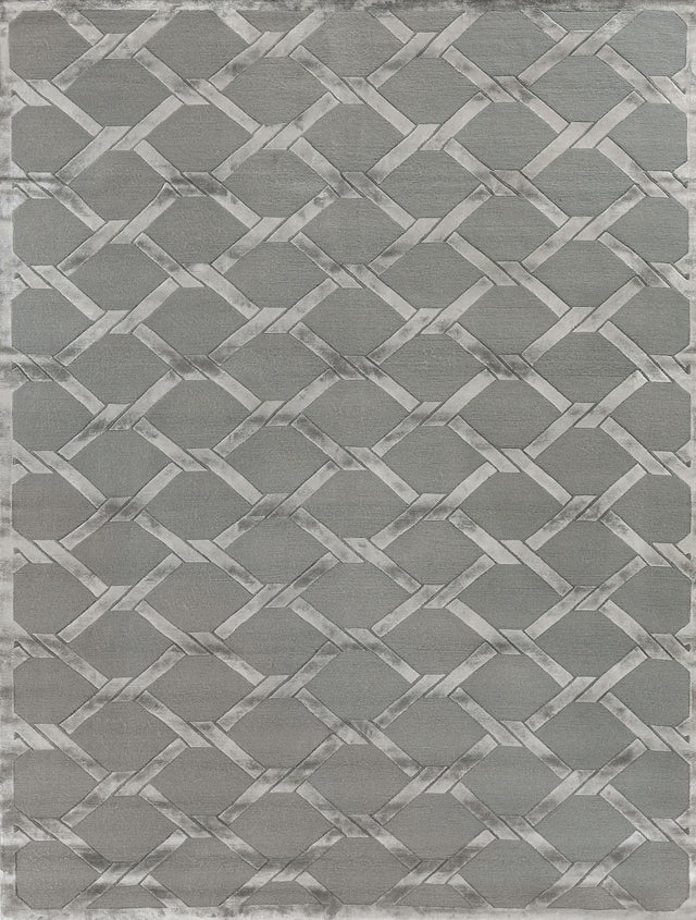 Exquisite Rugs Metro Velvet Hand Knotted Wool/Viscose in 3296 Dark Taupe 10' x 14' Area Rug