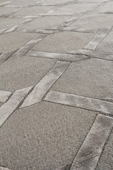 Exquisite Rugs Metro Velvet Hand Knotted Wool/Viscose in 3296 Dark Taupe 10' x 14' Area Rug