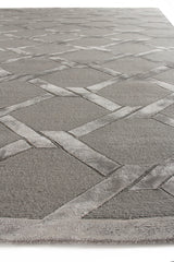 Exquisite Rugs Metro Velvet Hand Knotted Wool/Viscose in 3296 Dark Taupe 10' x 14' Area Rug