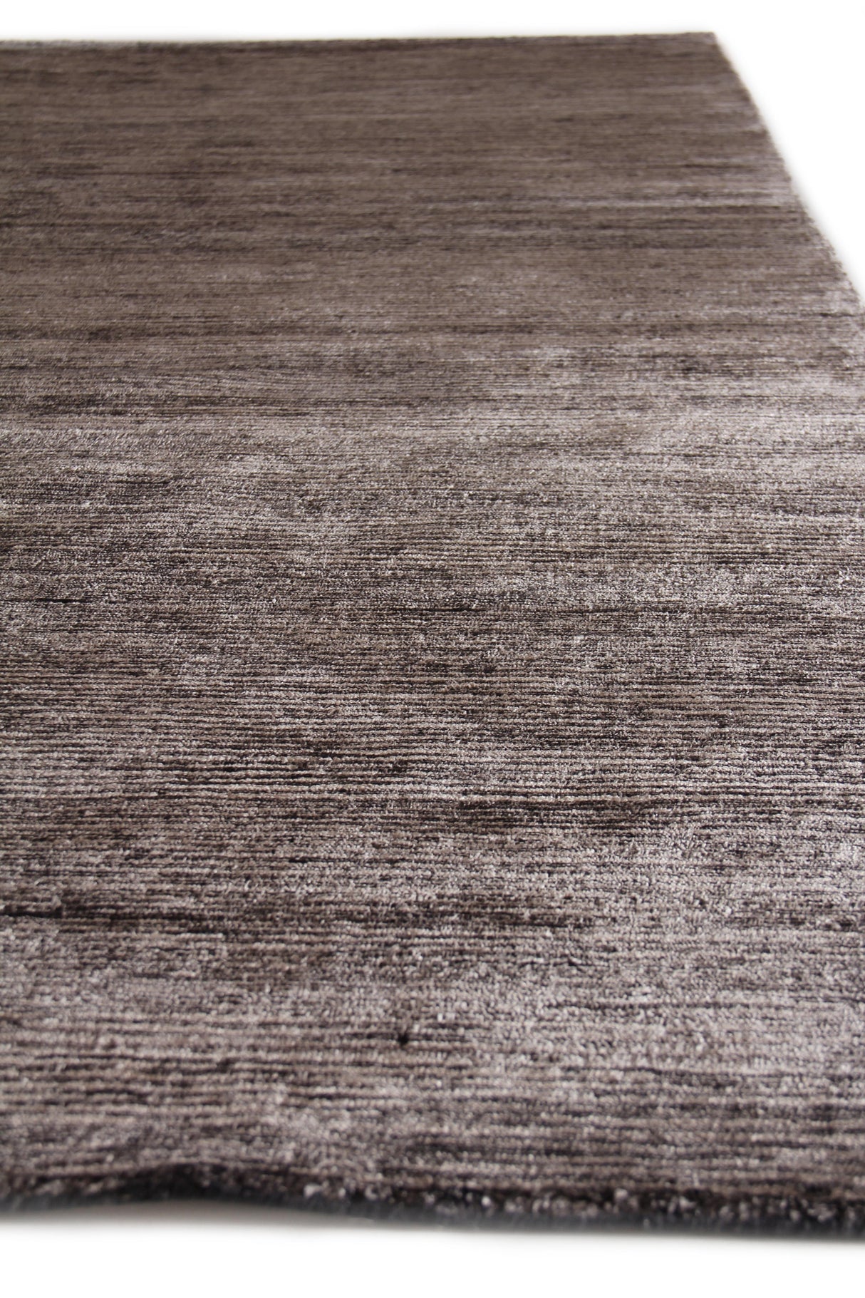 Exquisite Rugs Crush Hand Knotted Bamboo Silk in 3298 Charcoal/Gray 6' x 9' Area Rug