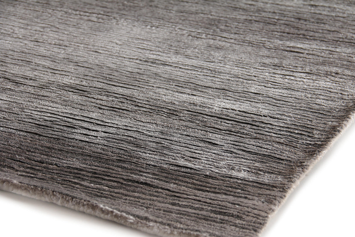 Exquisite Rugs Crush Hand Knotted Bamboo Silk in 3301 Silver/Dark Silver 8' x 10' Area Rug