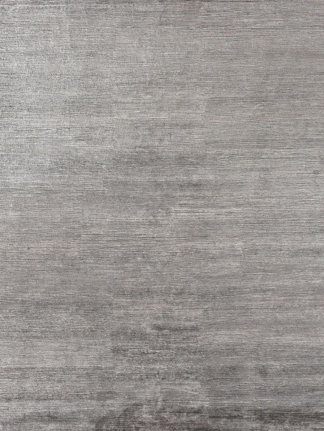 Exquisite Rugs Crush Hand Knotted Bamboo Silk in 3301 Silver/Dark Silver 8' x 10' Area Rug